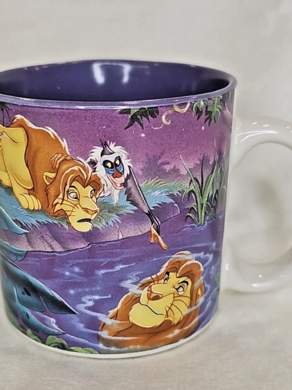 Disney's The Lion King Ceramic Coffee Mug with Simba, Mufasa & Rafiki - Vintage